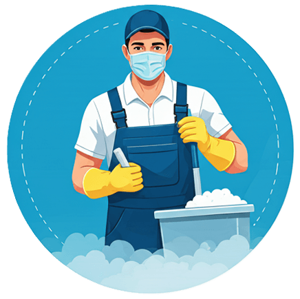 Professional cleaner at work