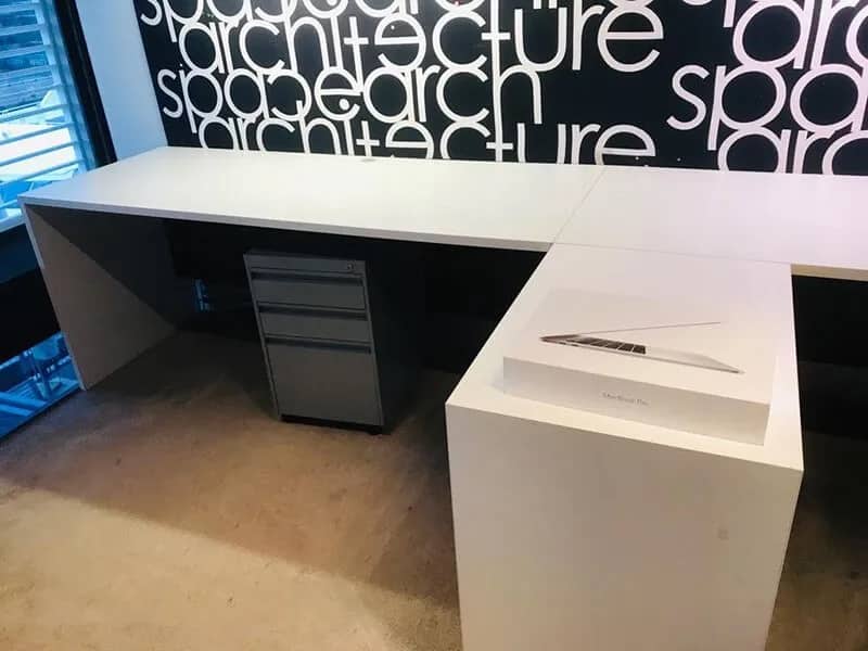Organized L-shaped office workstation